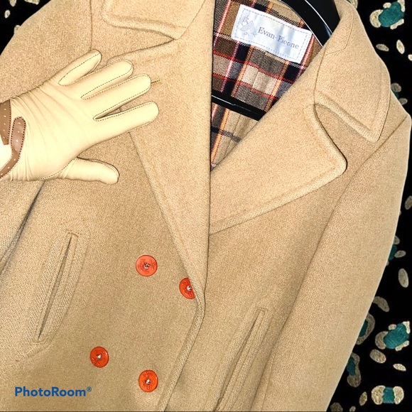EVAN PICONE, VINTAGE WOOL PEA COAT, Camel, Wmn’s M - Picture 2 of 14